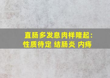 直肠多发息肉样隆起:性质待定 结肠炎 内痔